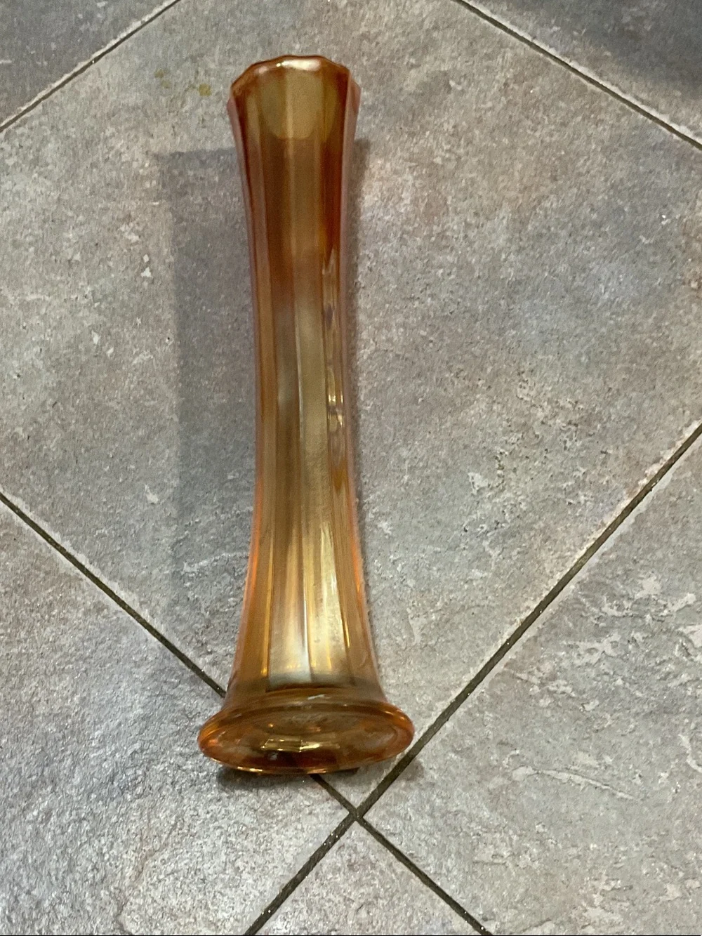 Swung carnival glass vase